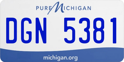 MI license plate DGN5381