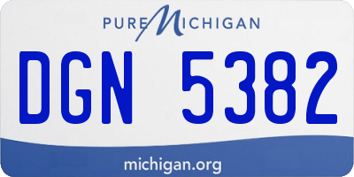 MI license plate DGN5382