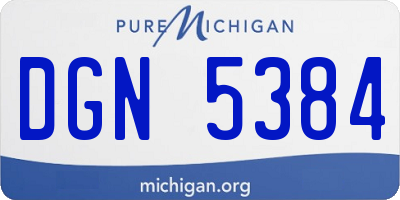 MI license plate DGN5384