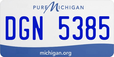 MI license plate DGN5385