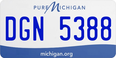 MI license plate DGN5388