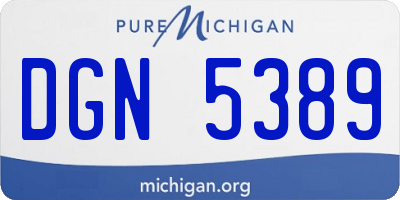 MI license plate DGN5389