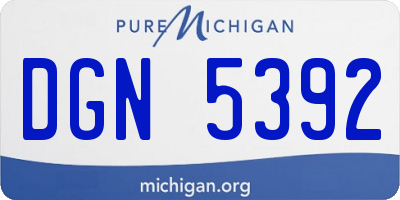 MI license plate DGN5392