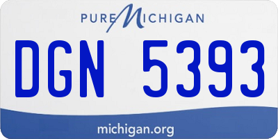 MI license plate DGN5393