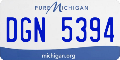 MI license plate DGN5394