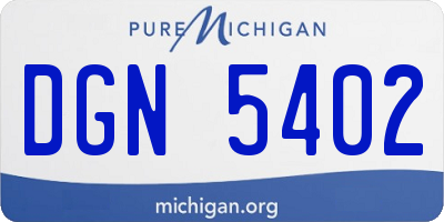 MI license plate DGN5402