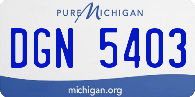 MI license plate DGN5403