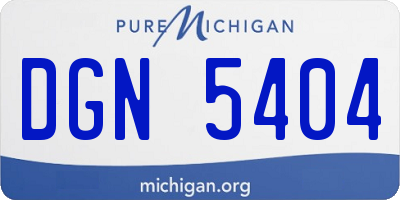 MI license plate DGN5404
