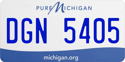 MI license plate DGN5405
