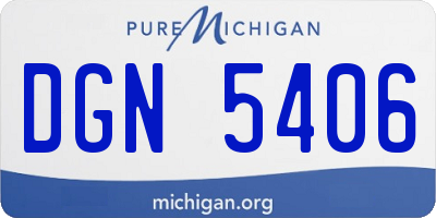 MI license plate DGN5406