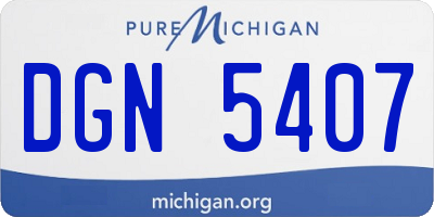 MI license plate DGN5407