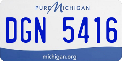MI license plate DGN5416