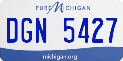 MI license plate DGN5427