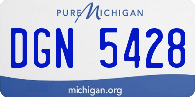 MI license plate DGN5428