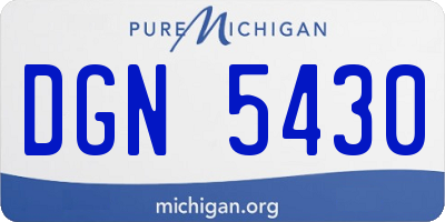 MI license plate DGN5430
