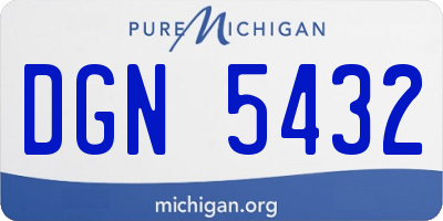 MI license plate DGN5432