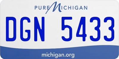 MI license plate DGN5433