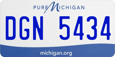MI license plate DGN5434