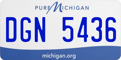 MI license plate DGN5436
