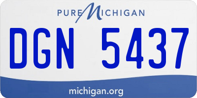 MI license plate DGN5437