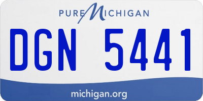 MI license plate DGN5441