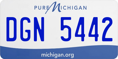 MI license plate DGN5442
