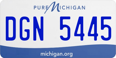 MI license plate DGN5445