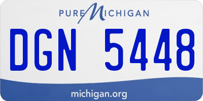 MI license plate DGN5448