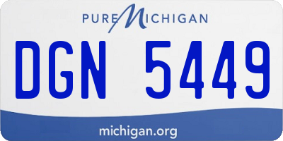 MI license plate DGN5449