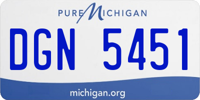 MI license plate DGN5451
