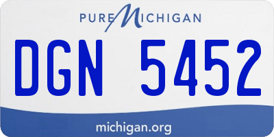 MI license plate DGN5452