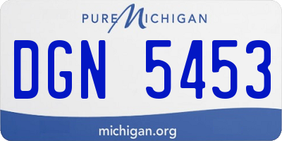 MI license plate DGN5453