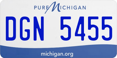 MI license plate DGN5455