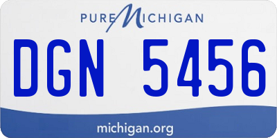 MI license plate DGN5456
