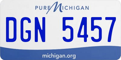 MI license plate DGN5457
