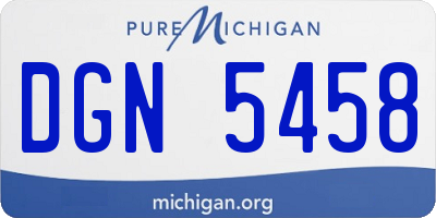 MI license plate DGN5458
