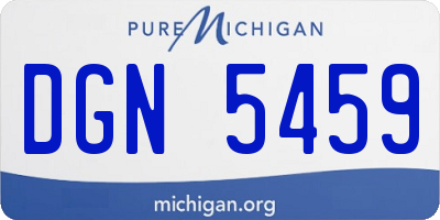 MI license plate DGN5459