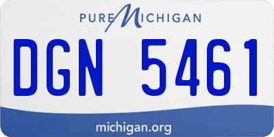 MI license plate DGN5461