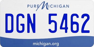 MI license plate DGN5462
