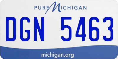 MI license plate DGN5463