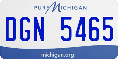 MI license plate DGN5465