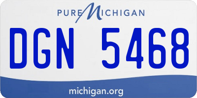 MI license plate DGN5468