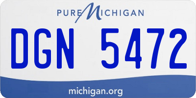 MI license plate DGN5472