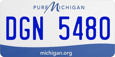 MI license plate DGN5480
