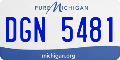 MI license plate DGN5481