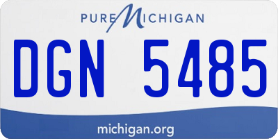 MI license plate DGN5485