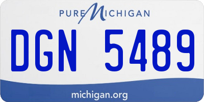 MI license plate DGN5489