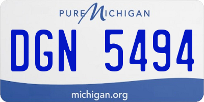 MI license plate DGN5494