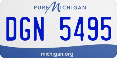 MI license plate DGN5495