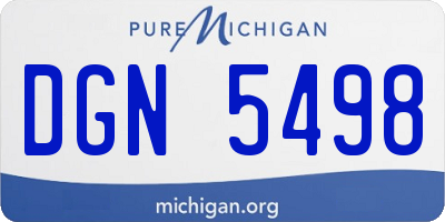 MI license plate DGN5498